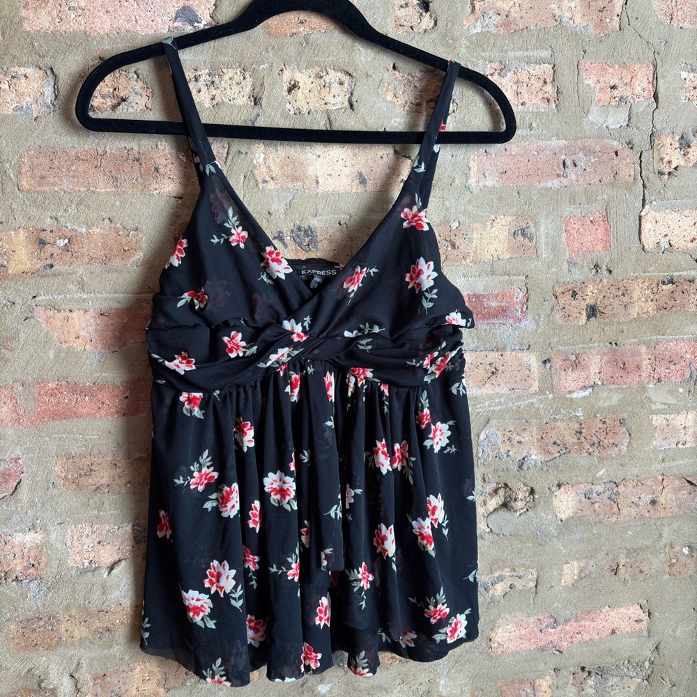 Express Black Floral Camisole